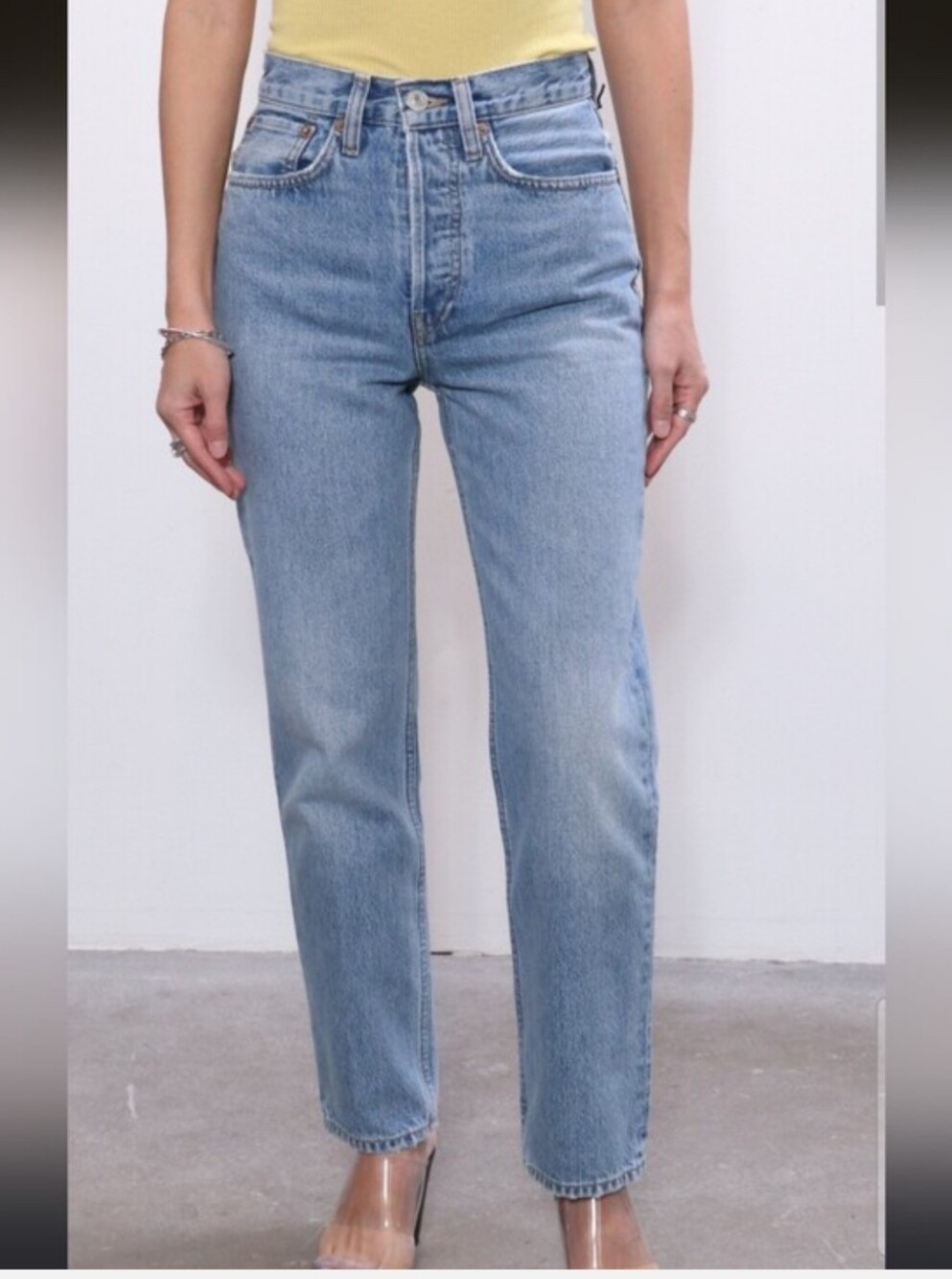 Re/done Originals 70s Stove Pipe Jeans Light 3 Women's Straight Leg Buttonfly